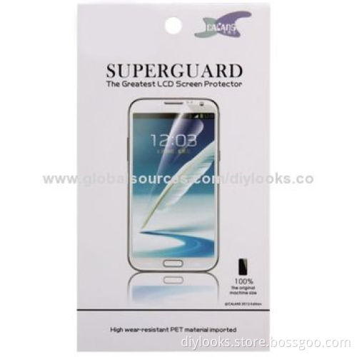 HD Clear Mobile Phone LCD Screen Protector for Samsung Galaxy SV/S5/i9600, Made of PET